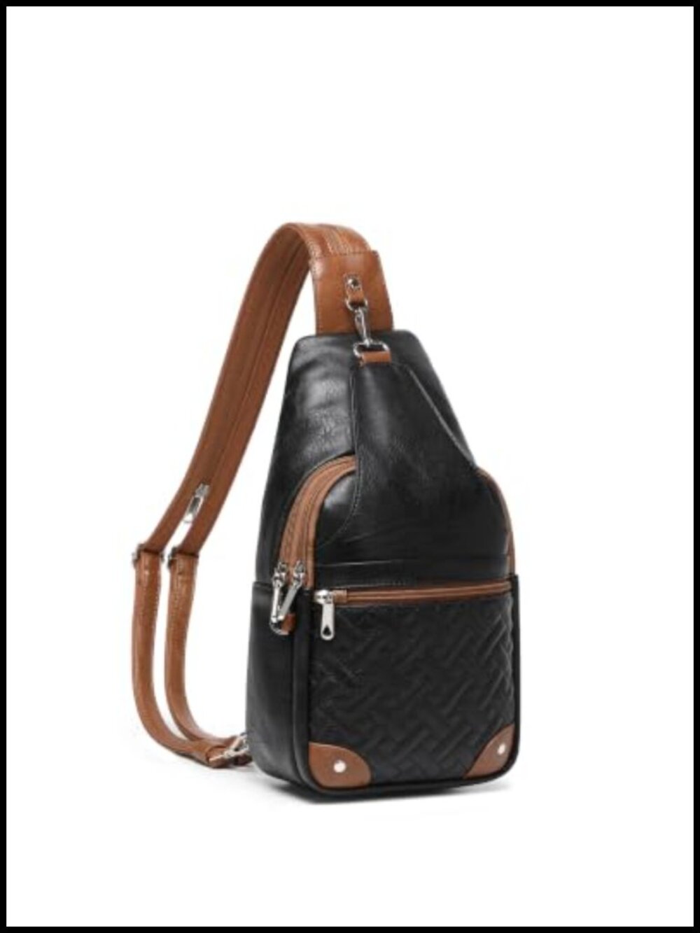 Anti Theft Crossbody Sling Bag RFID Blocking Faux Leather Backpack